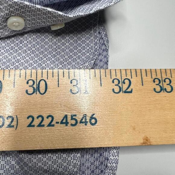 Canali Impeccabile Dress Shirt 16.5 42 Blue White Check 100% Cotton Italy Made - Picture 5 of 12